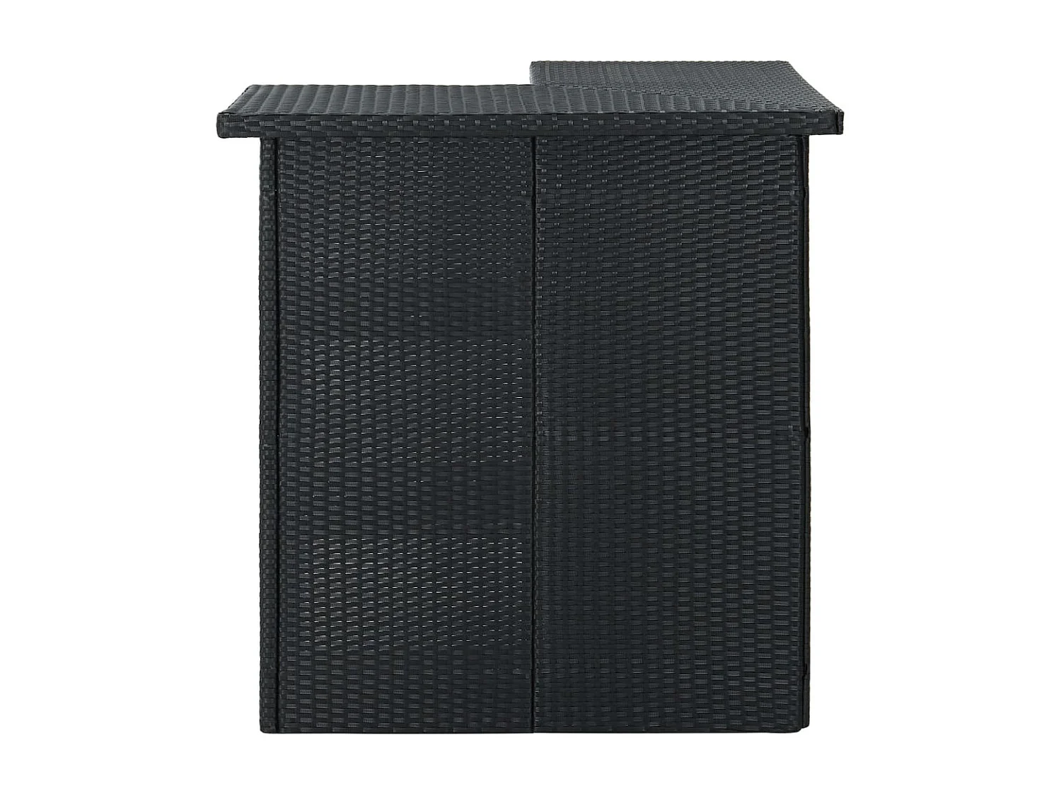 Table d'angle de bar Noir 100x50x105 cm Résine tressée