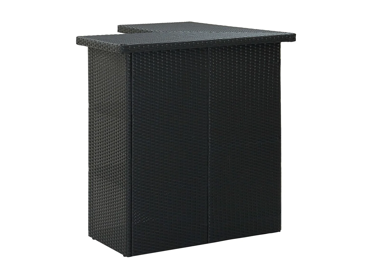 Table d'angle de bar Noir 100x50x105 cm Résine tressée