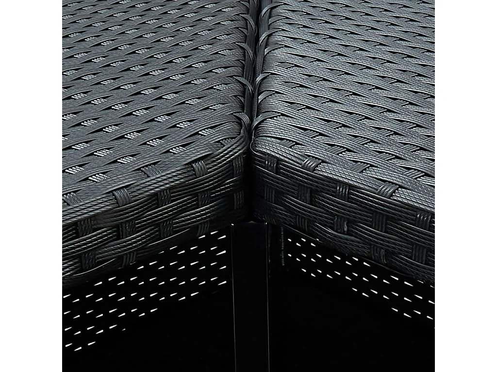 Table d'angle de bar Noir 100x50x105 cm Résine tressée