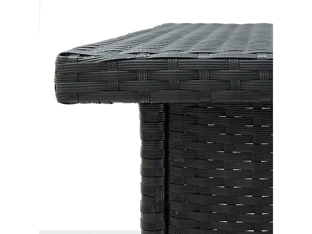 Table d'angle de bar Noir 100x50x105 cm Résine tressée