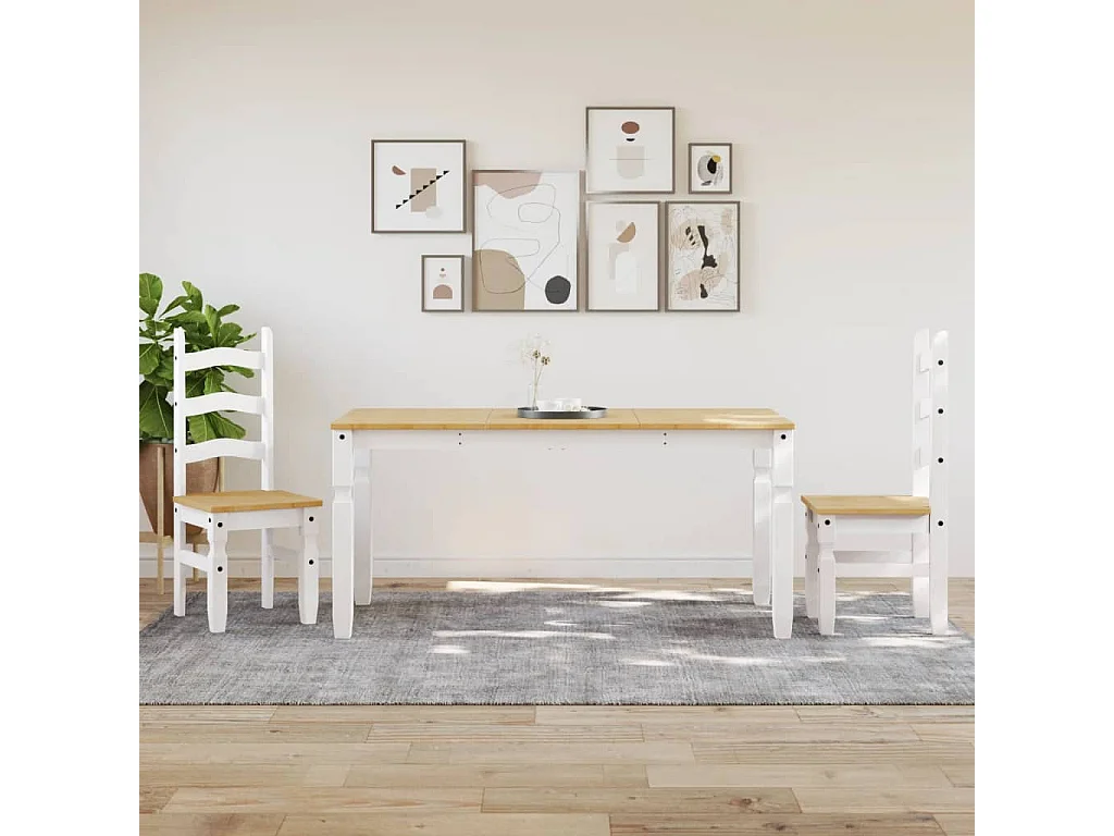 Tavolo da Pranzo Corona 160x80x75 cm in Legno Massello di Pino