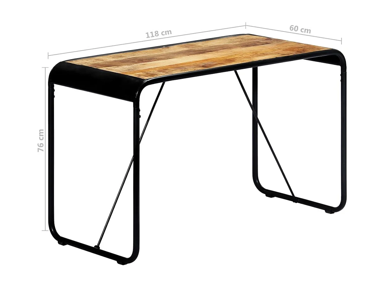 Table à manger 118x60x76 cm Bois de manguier massif brut