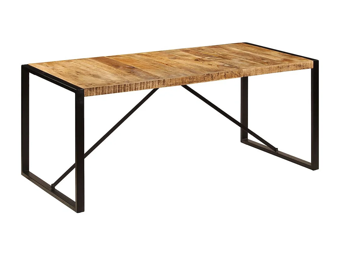 Mesa de jantar madeira de mangueira maciça áspera 180 cm