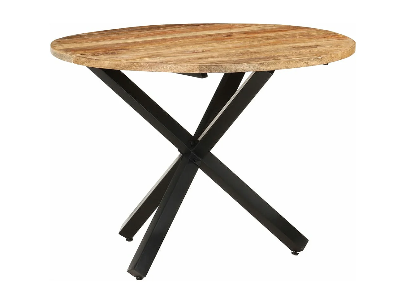 Table à dîner ronde 100x100x75 cm Bois de manguier brut