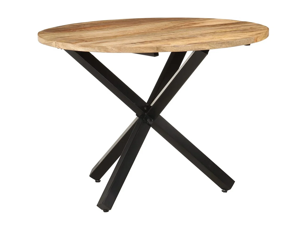 Table à dîner ronde 100x100x75 cm Bois de manguier brut