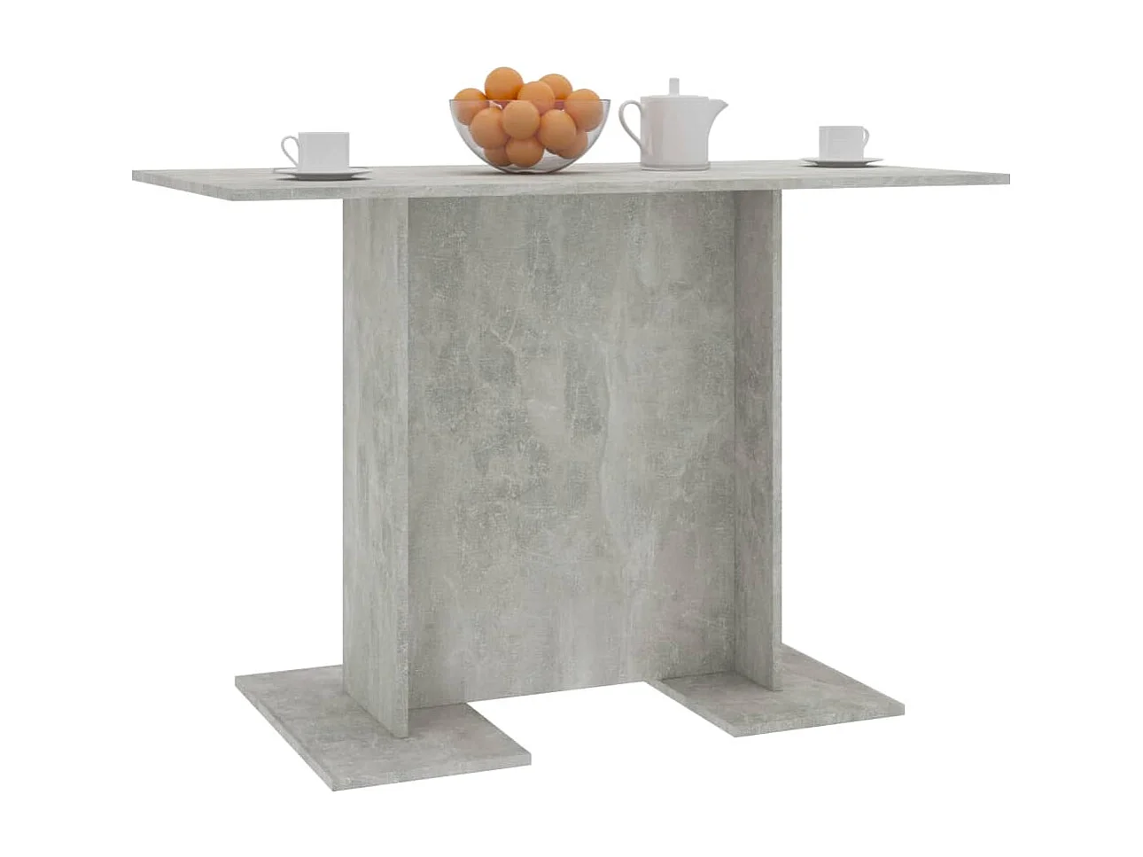 Mesa de jantar 110x60x75 cm derivados madeira cinzento cimento