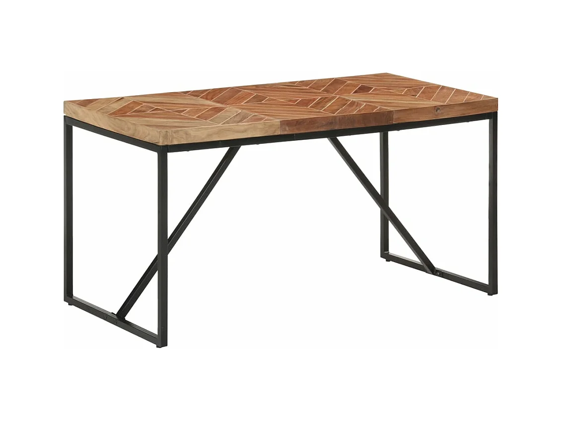 Tavolo da Pranzo 140x70x76 cm in Legno Massello Acacia e Mango
