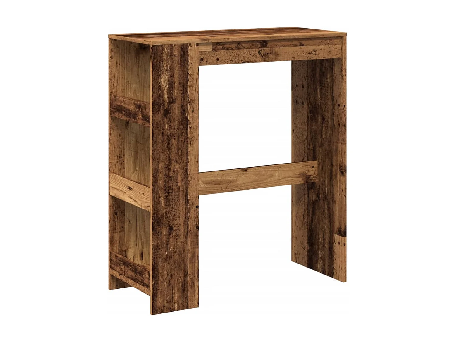 Mesa alta con estantes madera envejecida 90x40x103,5 cm