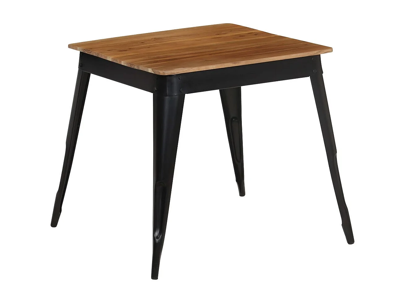 Mesa de jantar madeira de acácia maciça e aço 75x75x76 cm