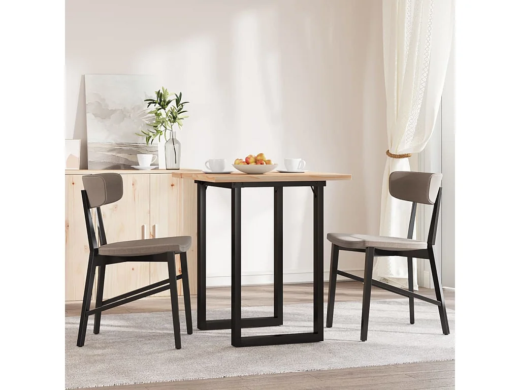 Mesa de jantar estrutura em O 60x60x75,5 cm pinho/ferro fundido