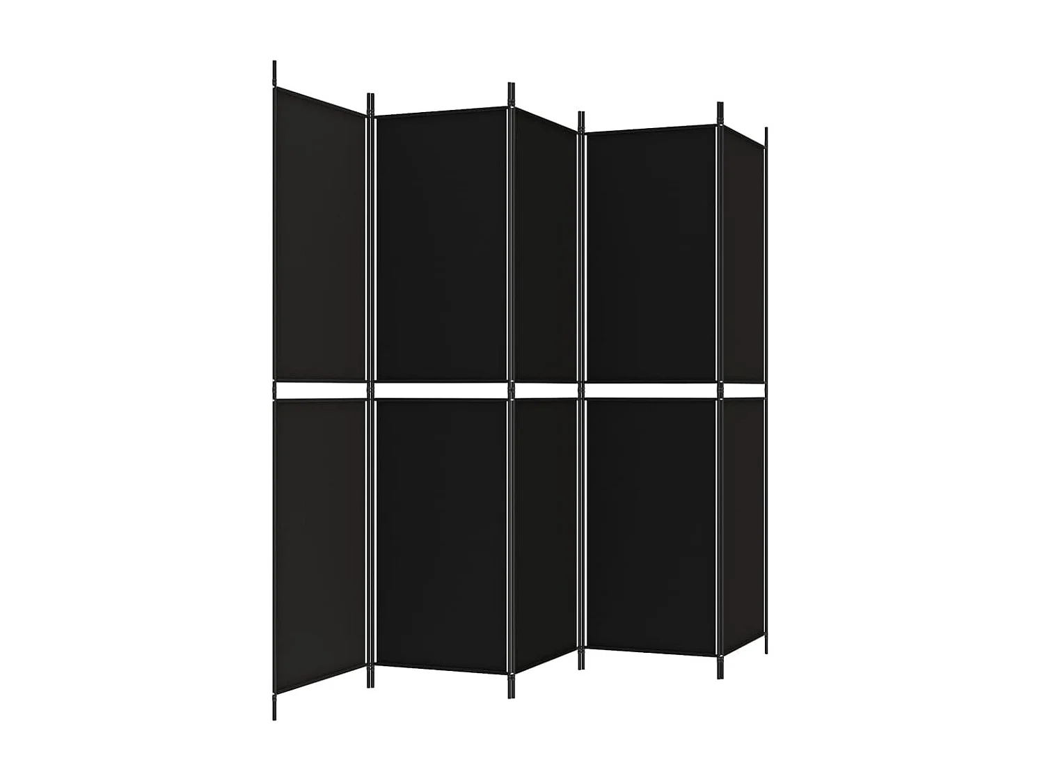 Parede divisória 5 painéis Preto 250x200 cm Tecido