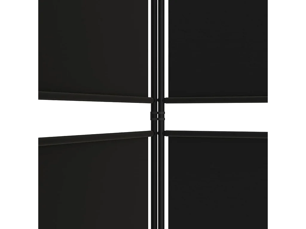 Parede divisória 5 painéis Preto 250x200 cm Tecido