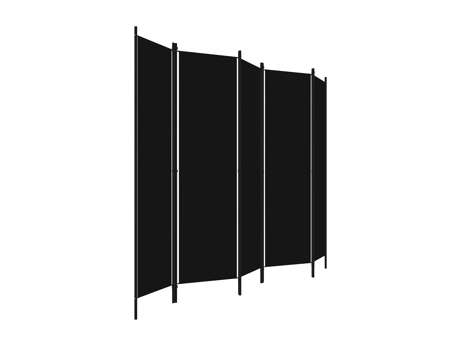 Parede divisória 5 painéis Preto 250x180 cm