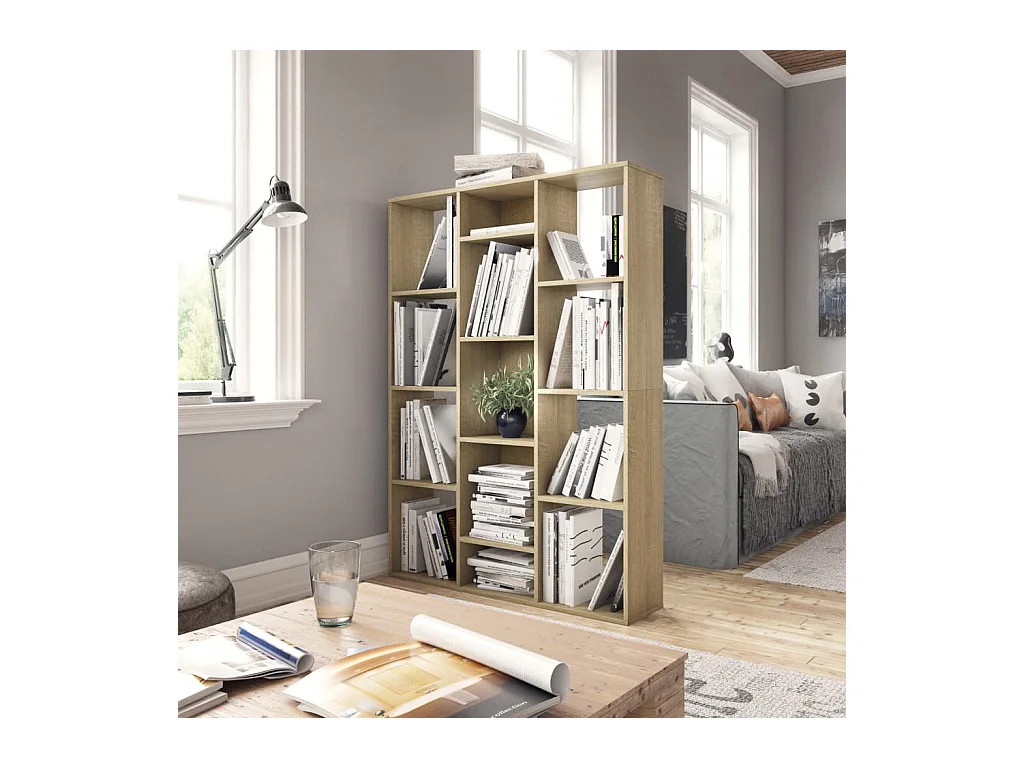 Raumteiler/Bücherregal Sonoma-Eiche 100x24x140 cm
