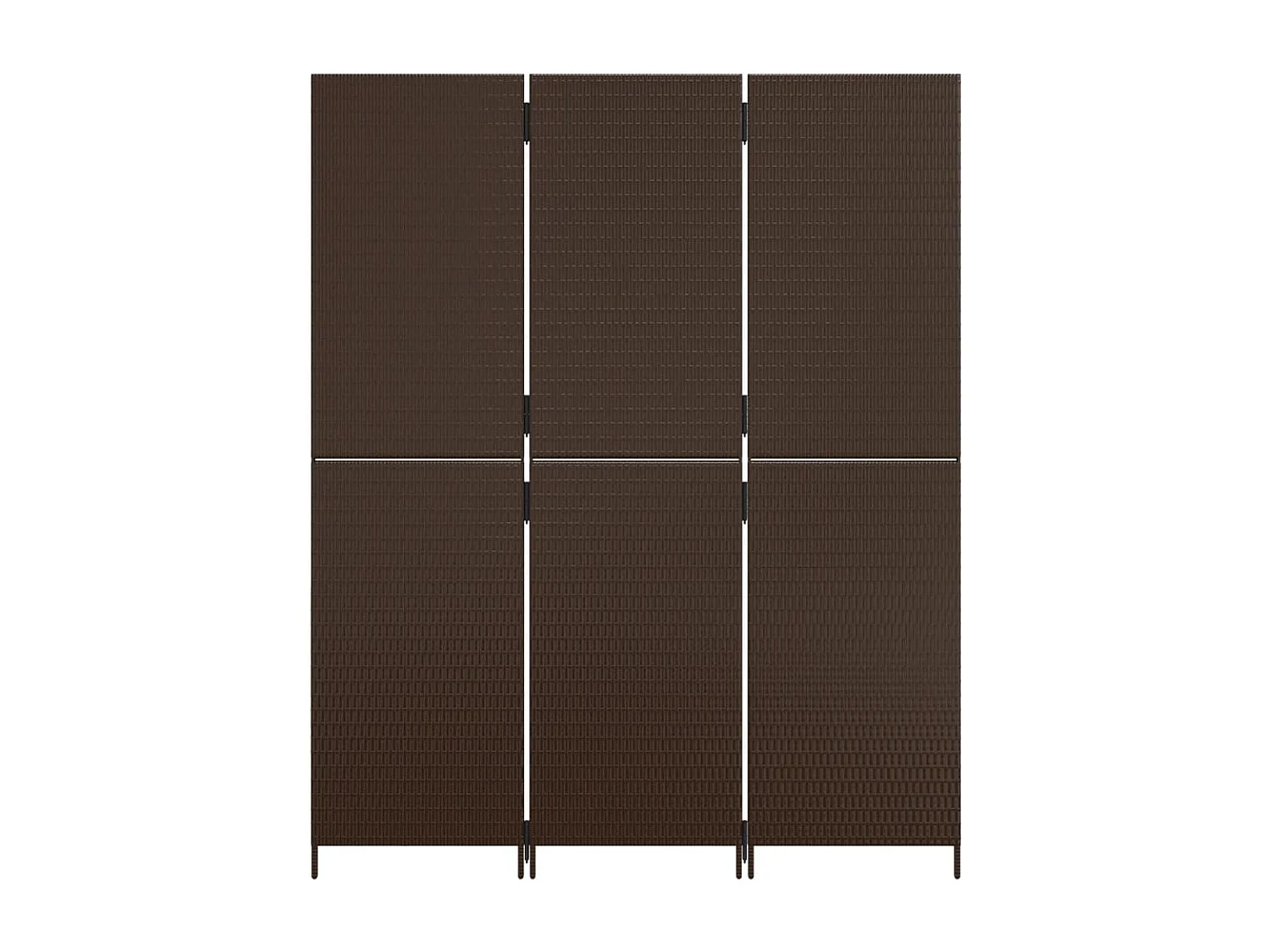 Parete divisoria in resina intrecciata marrone a 3 pannelli