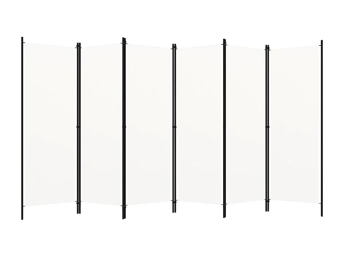 Cloison de séparation 6 panneaux Blanc 300x180 cm