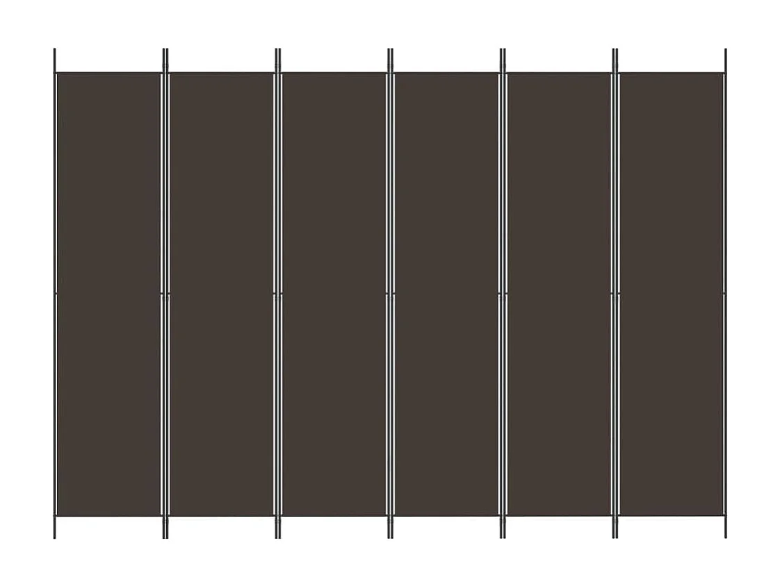 Parete divisoria 6 pannelli Marrone 300x220 cm Tessuto