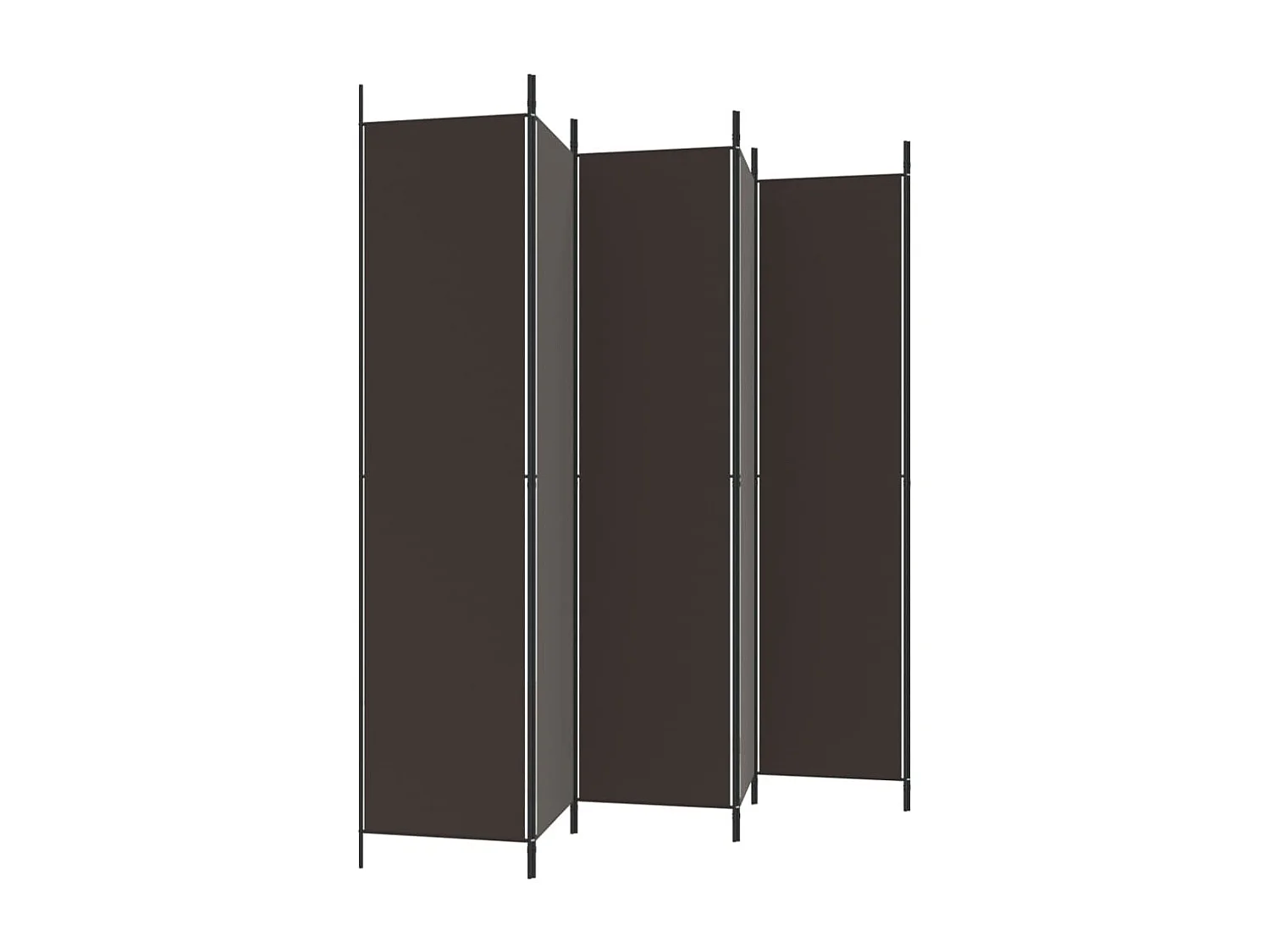 Parete divisoria 6 pannelli Marrone 300x220 cm Tessuto