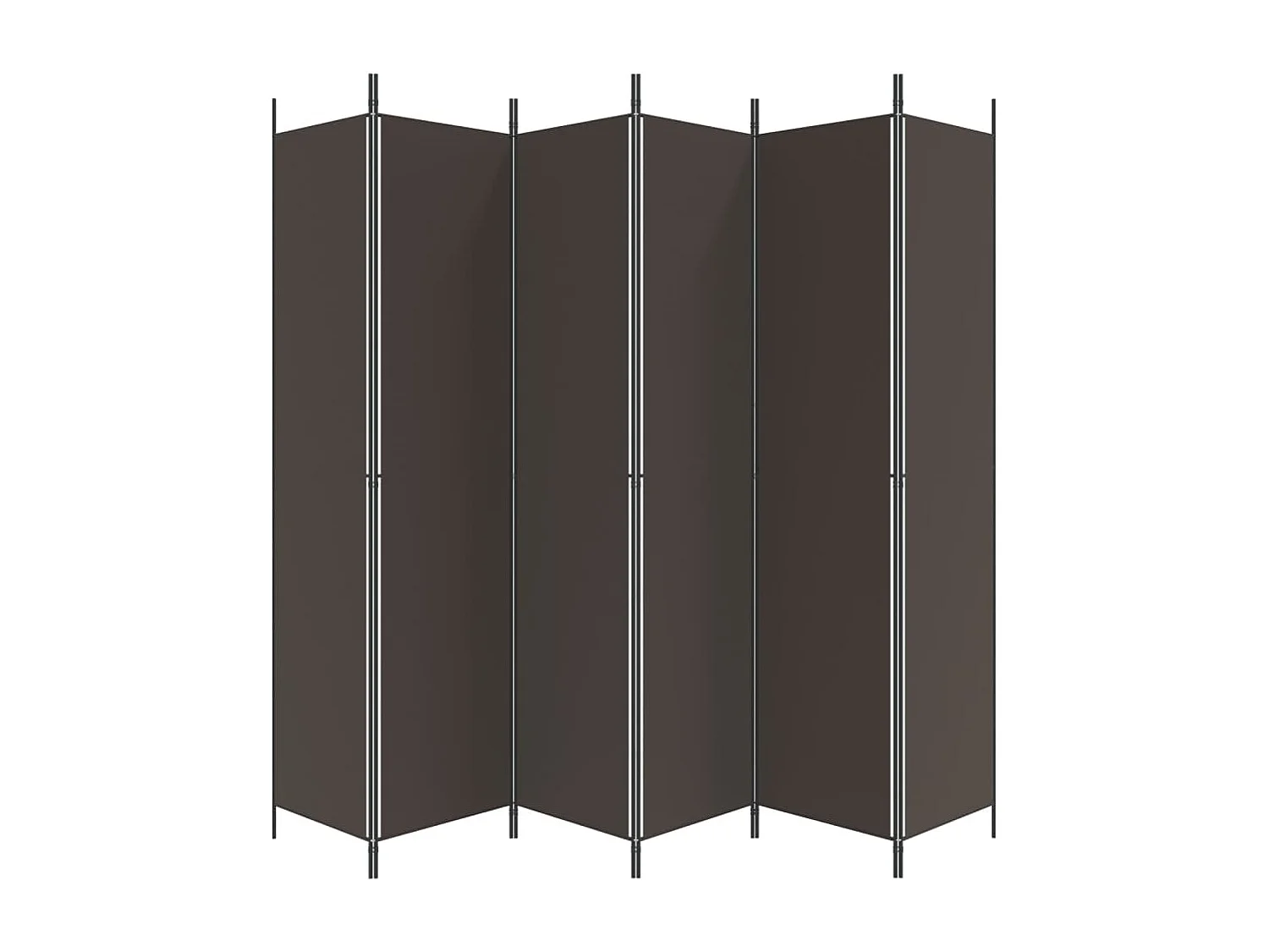 Cloison de séparation 6 panneaux Marron 300x220 cm Tissu