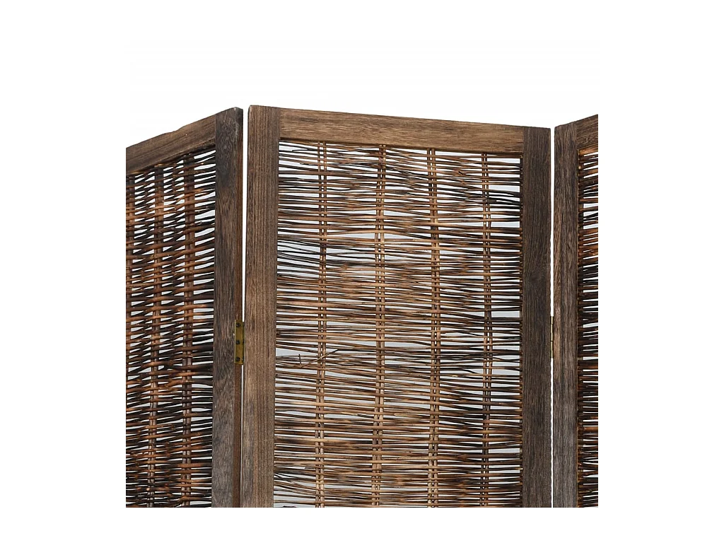 Tabique 6 paneles paulownia macizo marrón oscuro