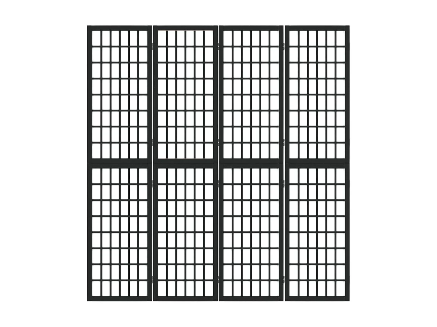 Cloison de séparation pliable 4 panneaux 160x170 cm Noir