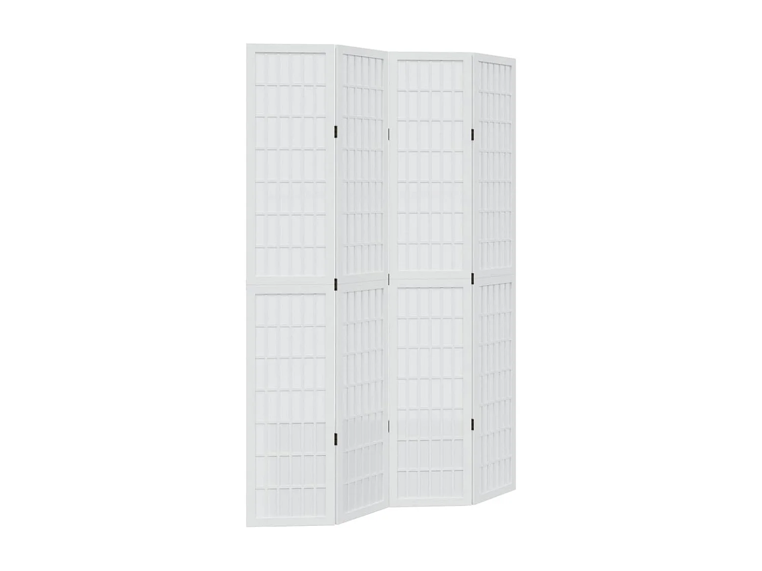 Parete divisoria 4 pannelli in legno massello di paulownia bianco