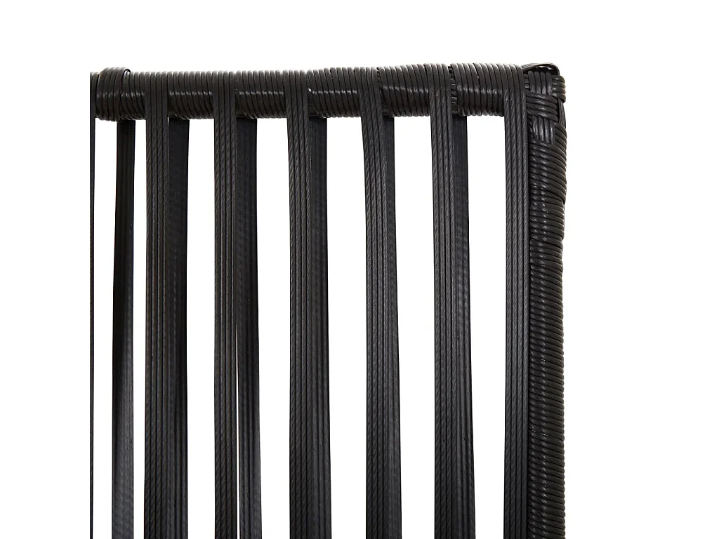 Cloison de séparation 6 panneaux noir résine tressée