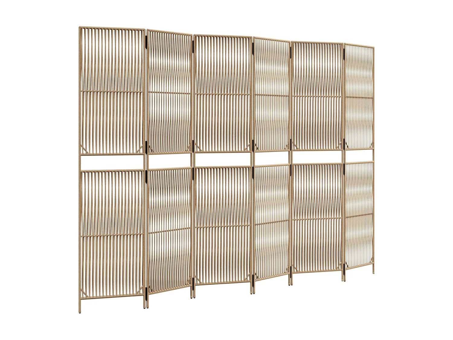 Tabique de resina tejida de 6 paneles beige