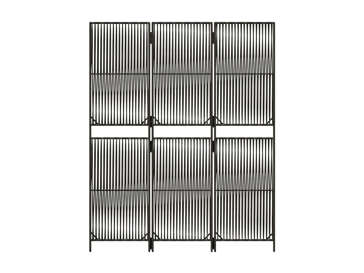 Tabique de resina tejida gris de 3 paneles