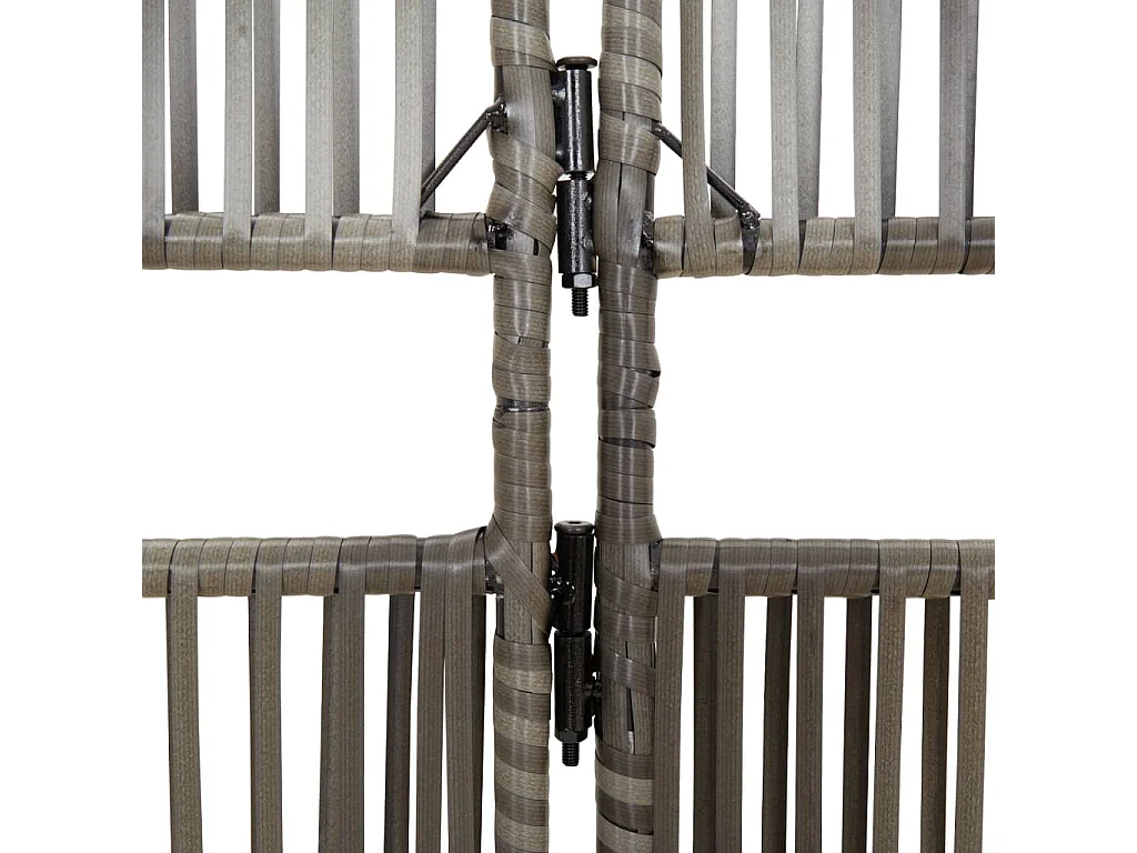 Tabique de resina tejida gris de 3 paneles