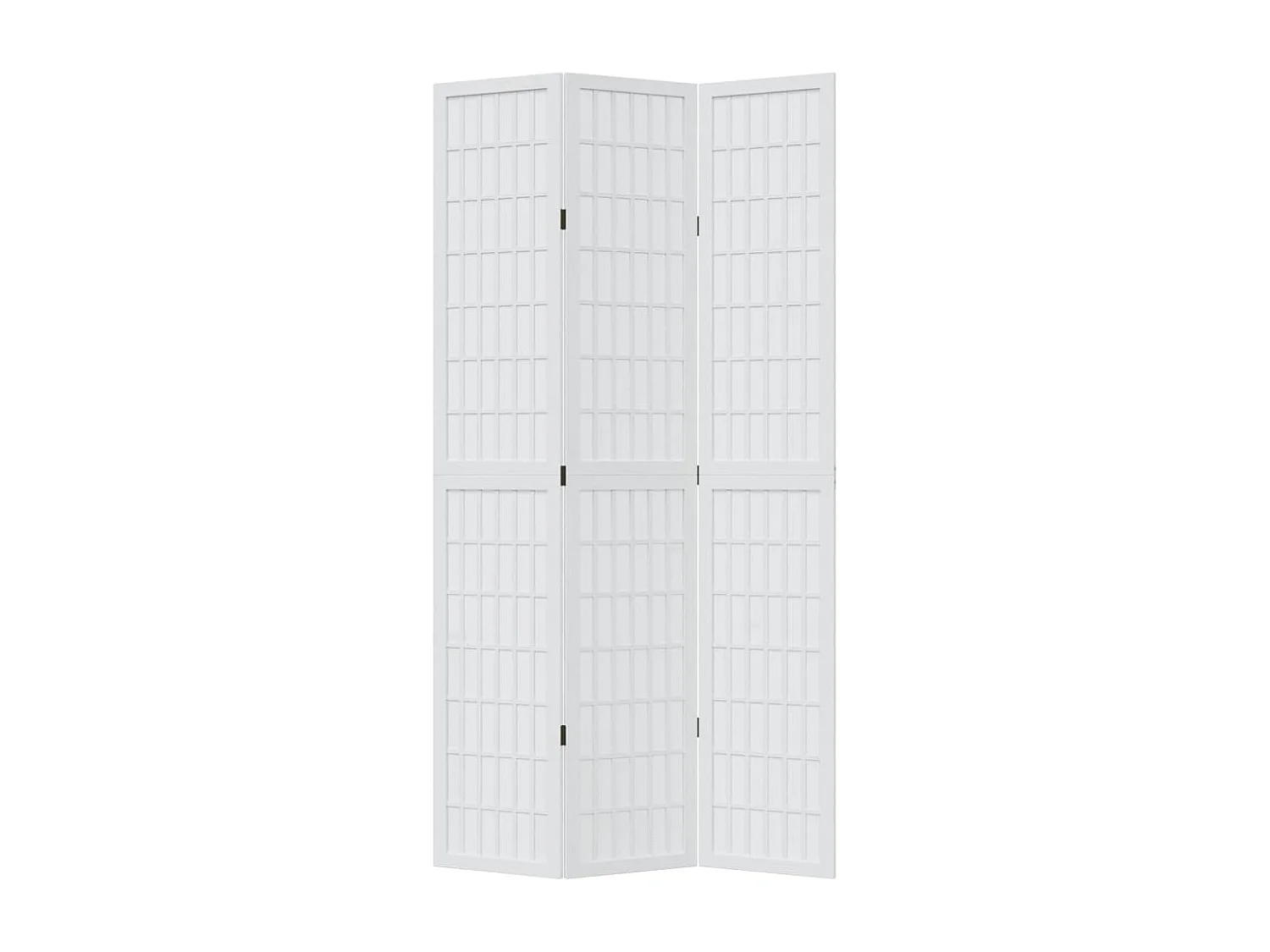 Parede divisória 3 painéis madeira paulownia maciça branca