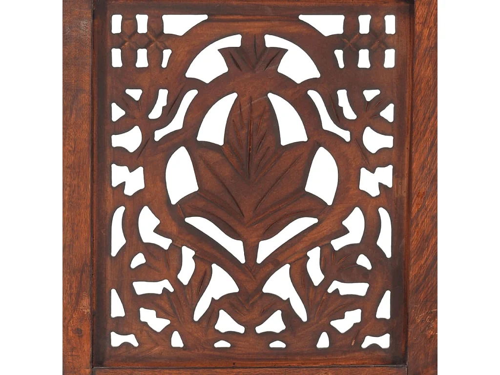 Parede divisória 3 painéis Castanho 120x165cm Madeira de mangueira