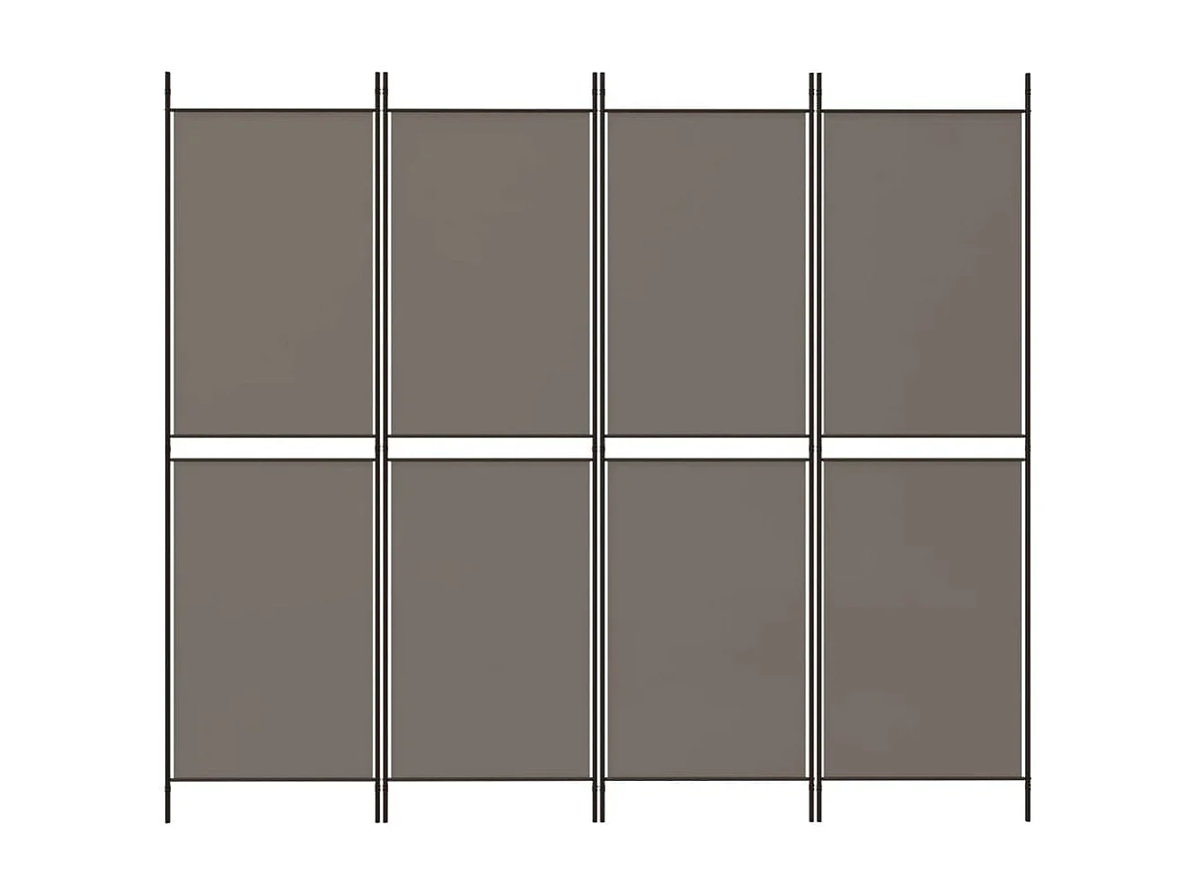 Cloison de séparation 4 panneaux Anthracite 200x200 cm Tissu