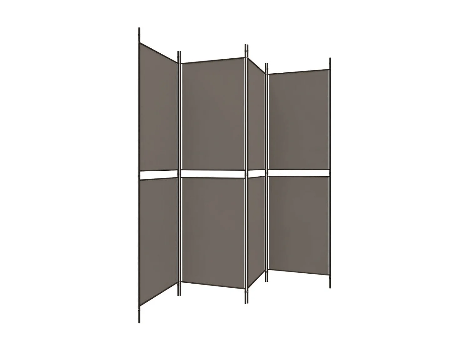 Cloison de séparation 4 panneaux Anthracite 200x200 cm Tissu