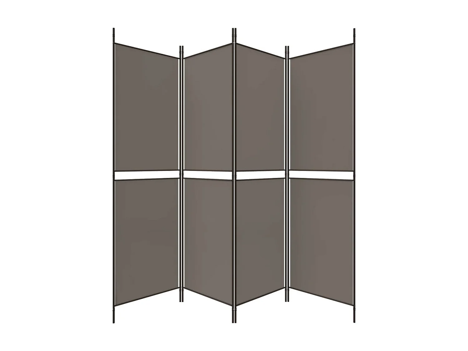 Cloison de séparation 4 panneaux Anthracite 200x200 cm Tissu