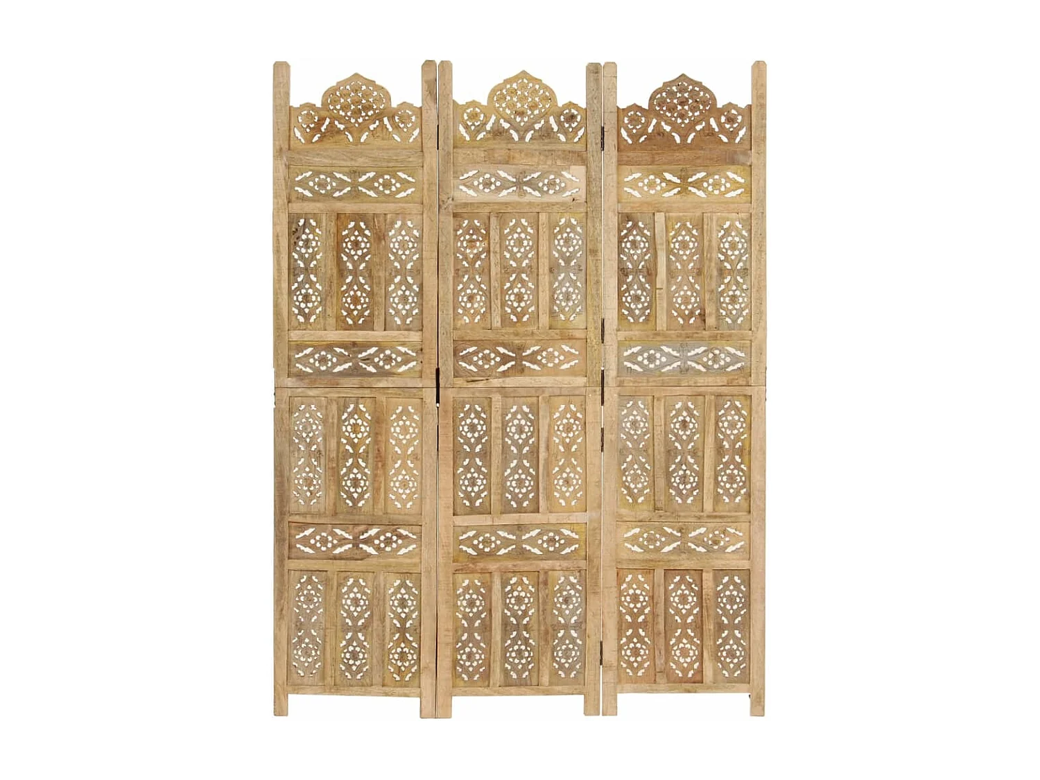 Trennwand 3 Paneele 120x165 cm Mangoholz