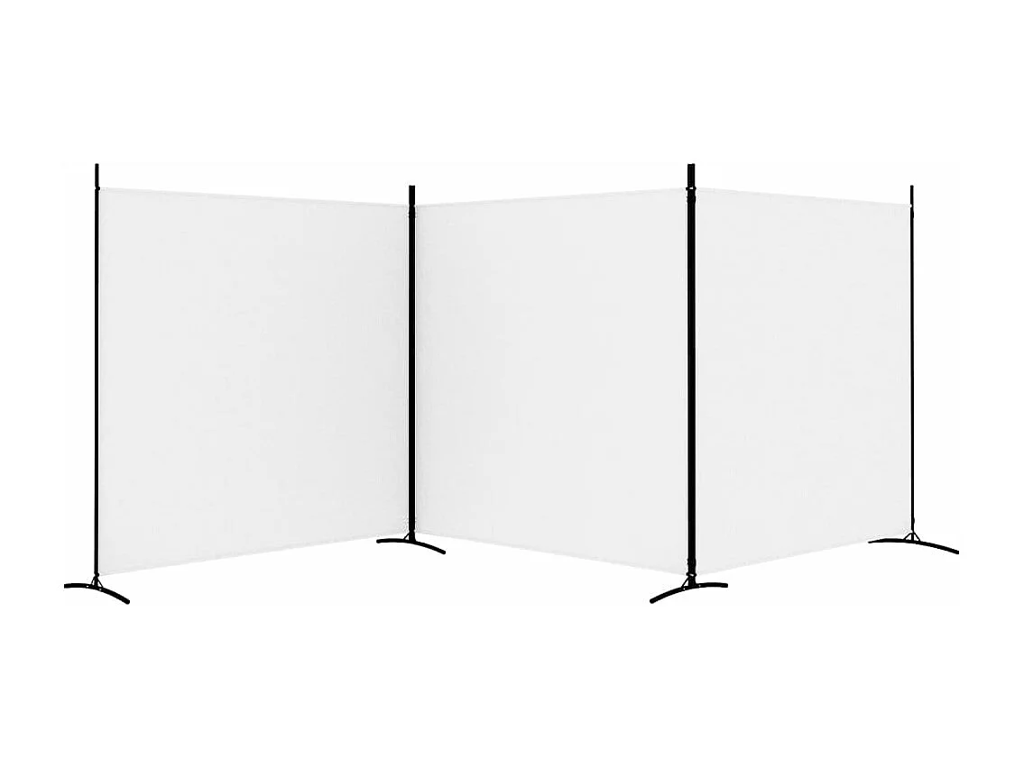 Tabique 3 paneles Blanco 525x180 cm Tela