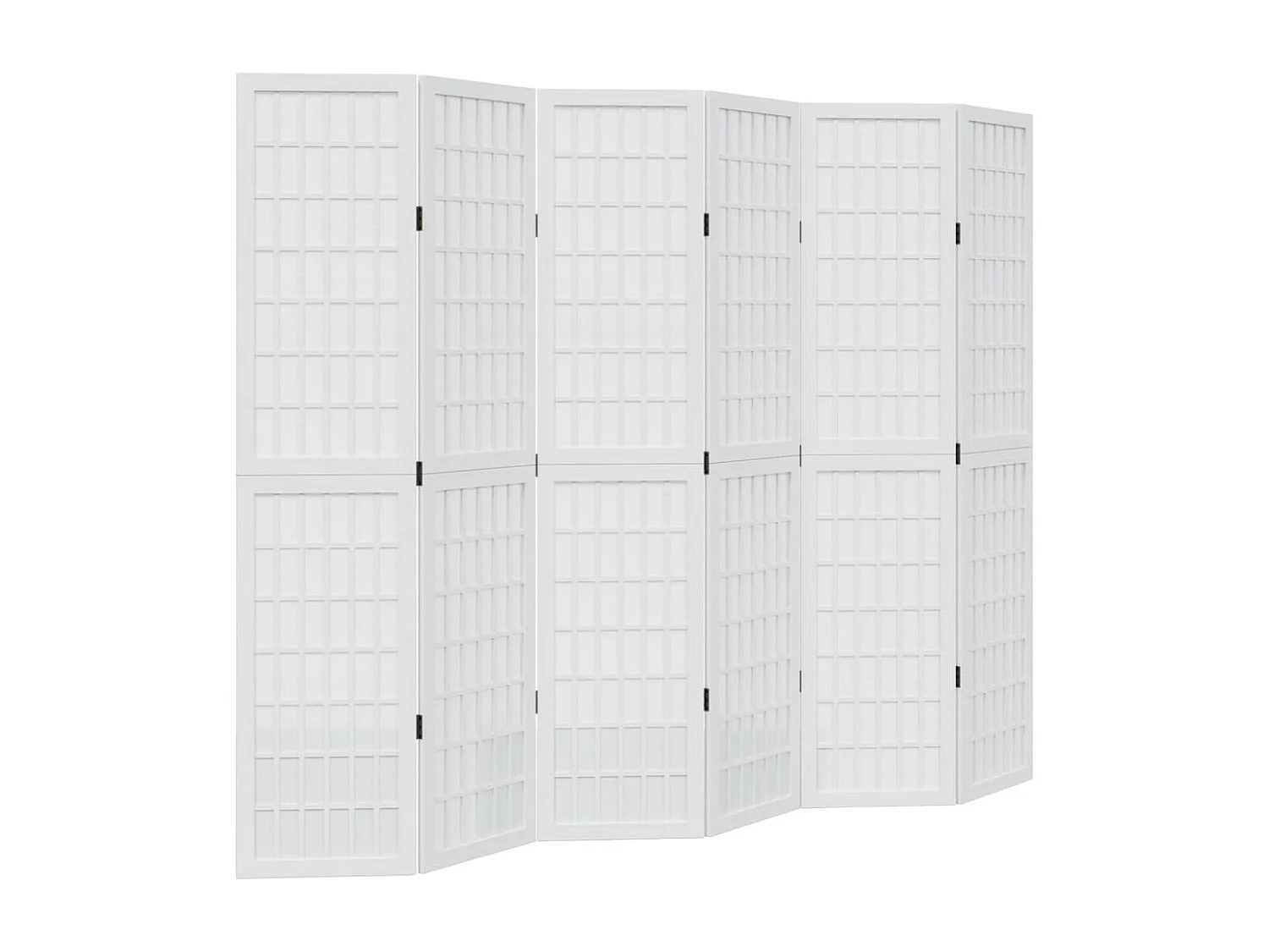 Parete divisoria 6 pannelli in legno massello di paulownia bianco
