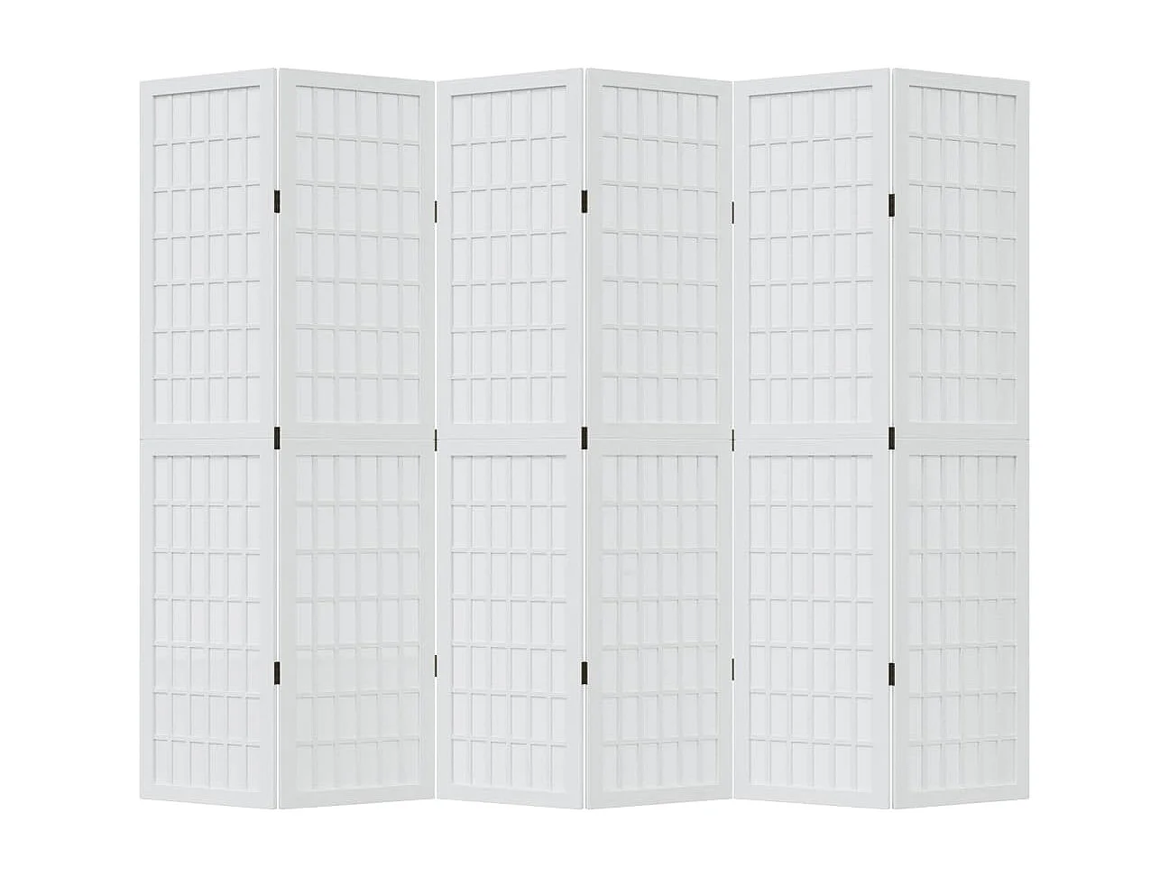 Parete divisoria 6 pannelli in legno massello di paulownia bianco