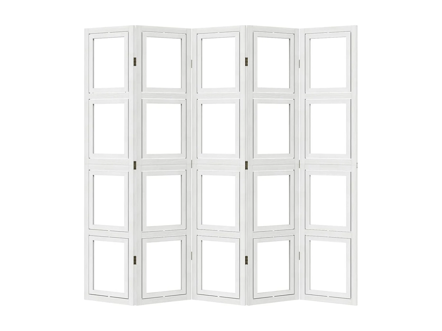 Parede divisória 5 painéis madeira paulownia maciça branca