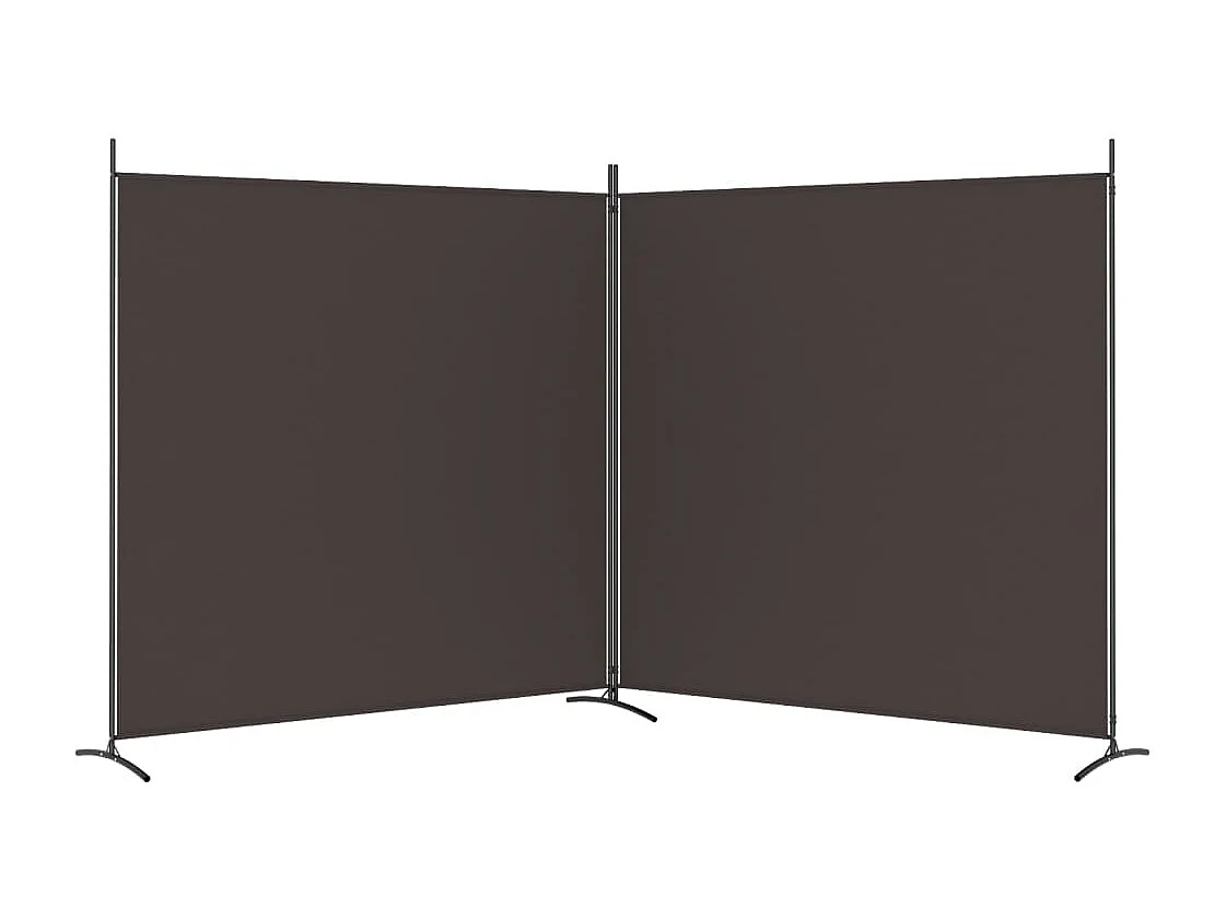 Parete divisoria 2 pannelli Marrone 348x180 cm Tessuto