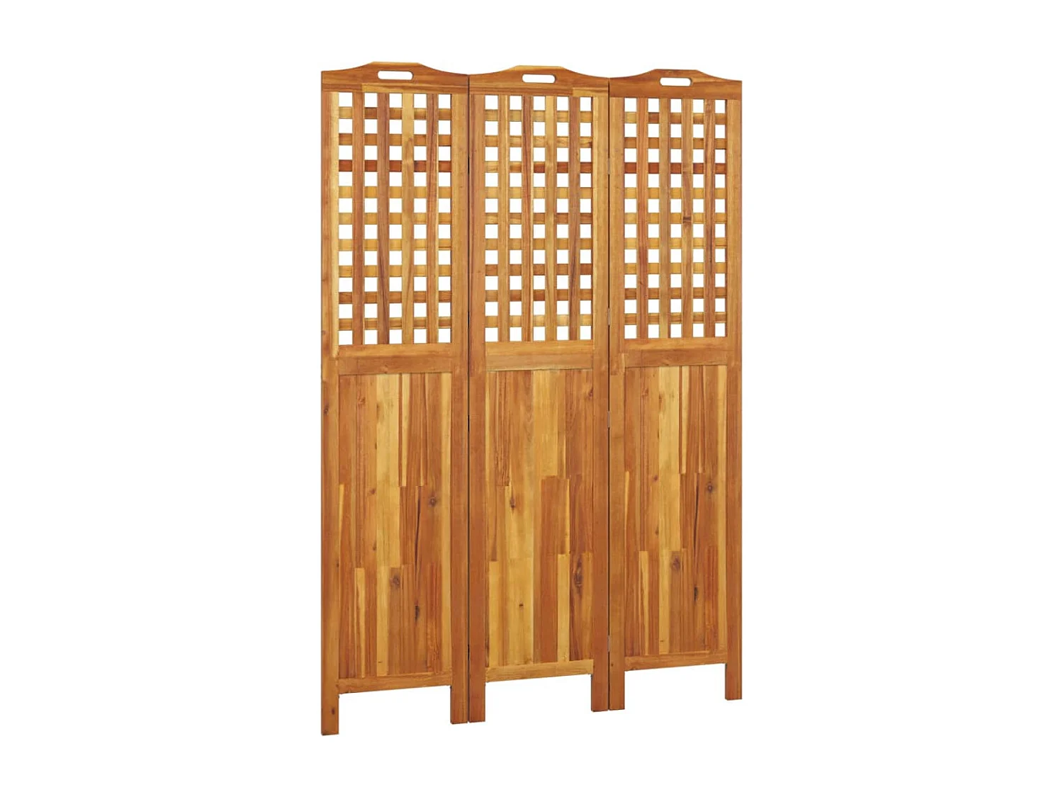 Cloison de séparation 3 panneaux 121,5x2x180 cm Bois d'acacia