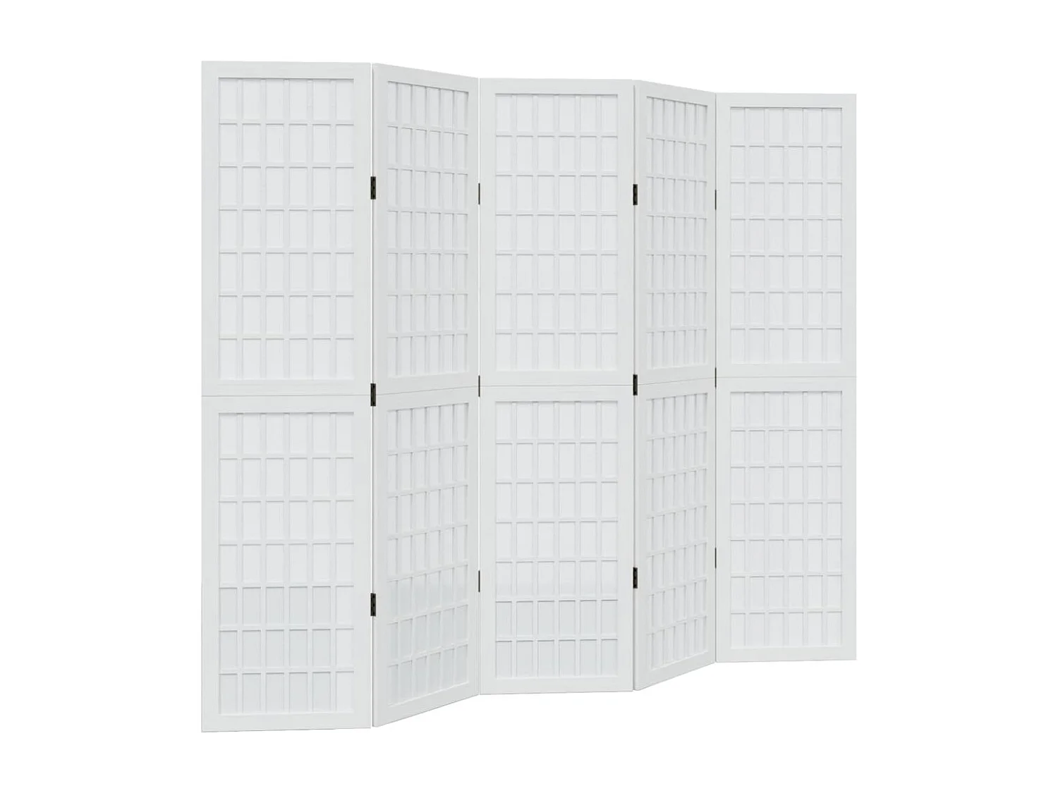 Trennwand 5 Paneele aus weißem massivem Paulownia-Holz