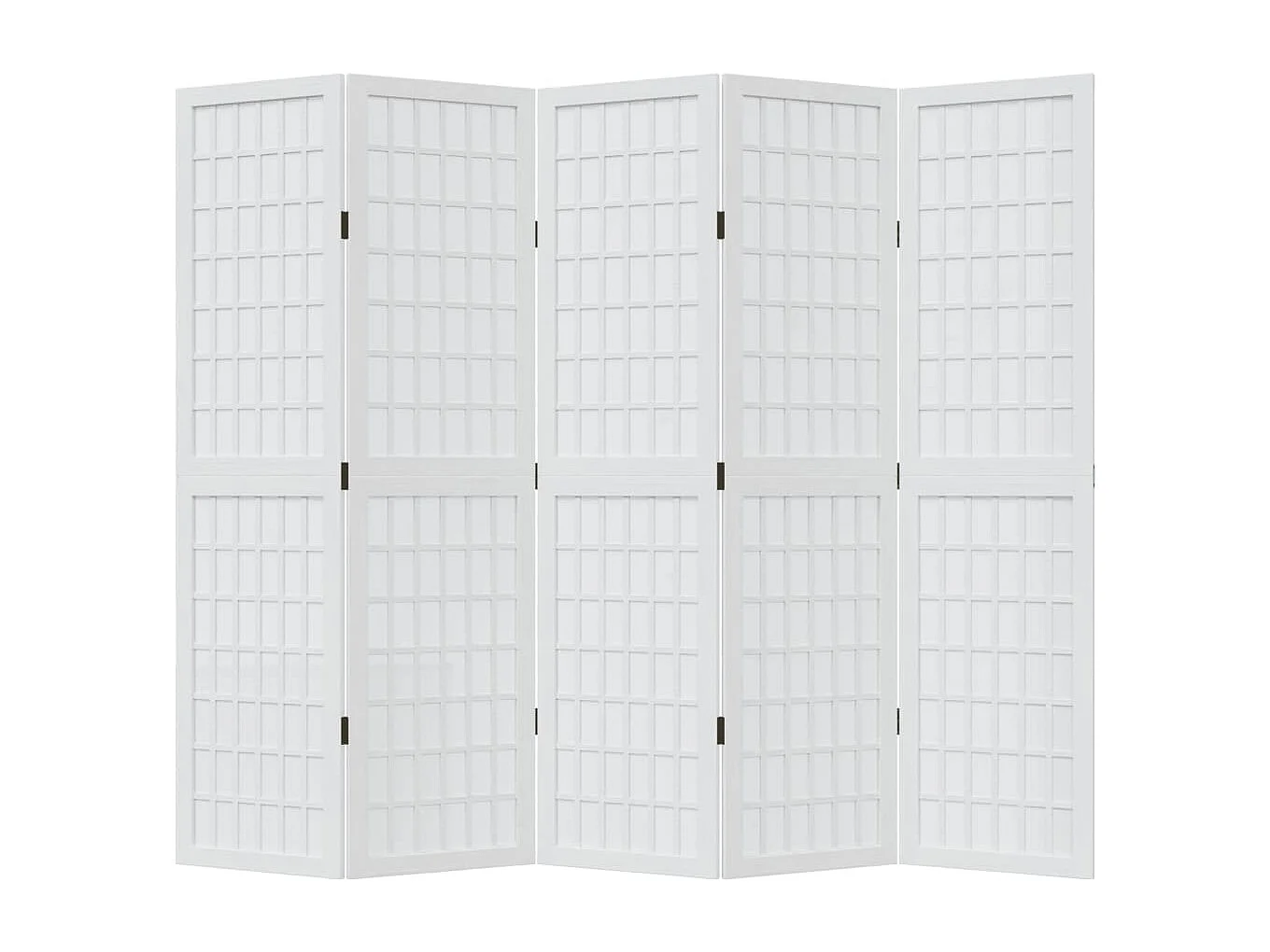 Trennwand 5 Paneele aus weißem massivem Paulownia-Holz