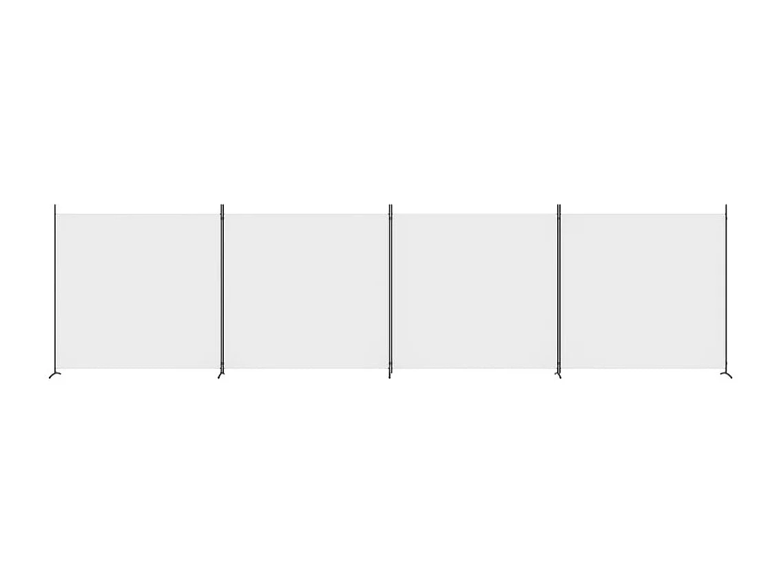Parede divisória 4 painéis Branco 698x180 cm Tecido