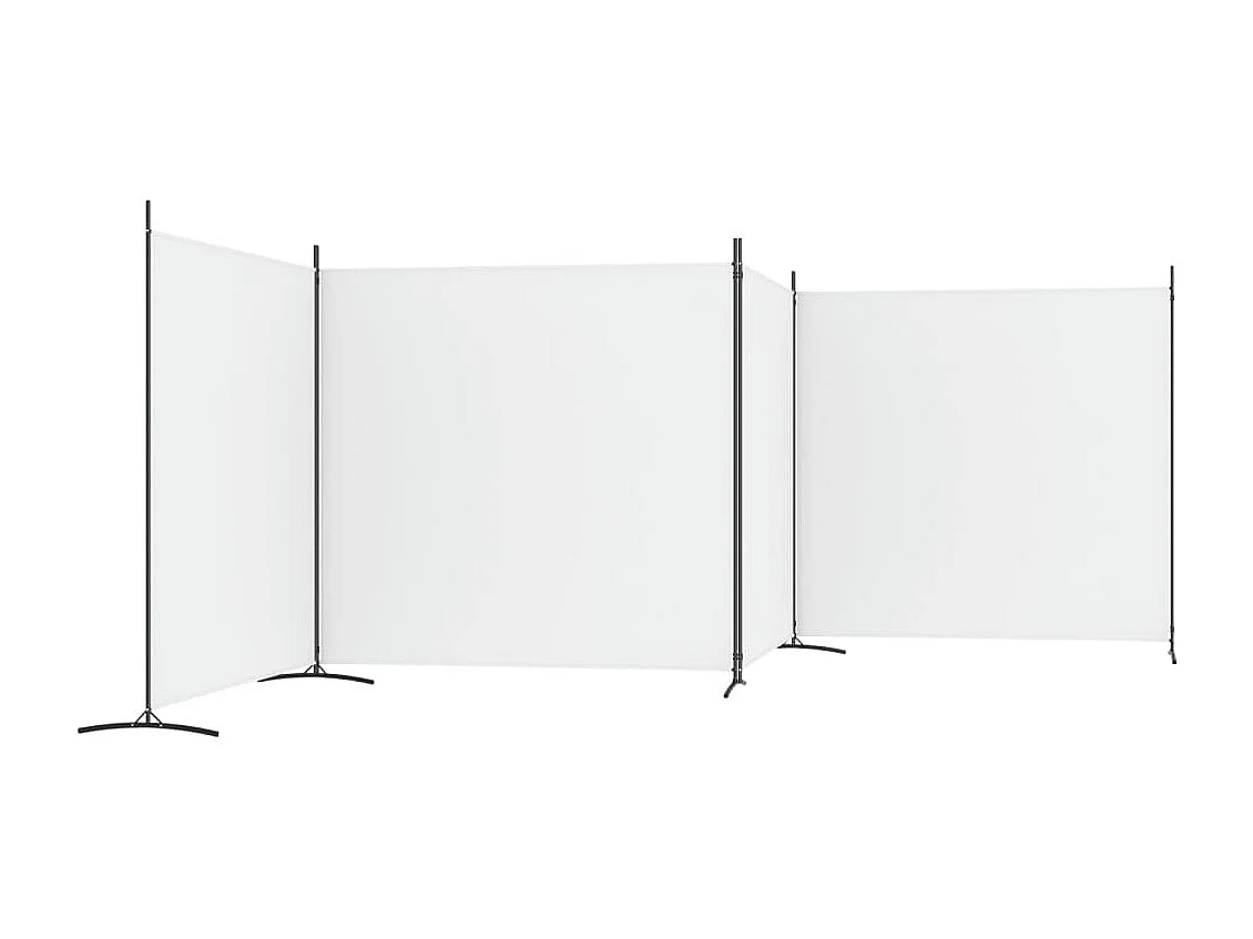Parede divisória 4 painéis Branco 698x180 cm Tecido