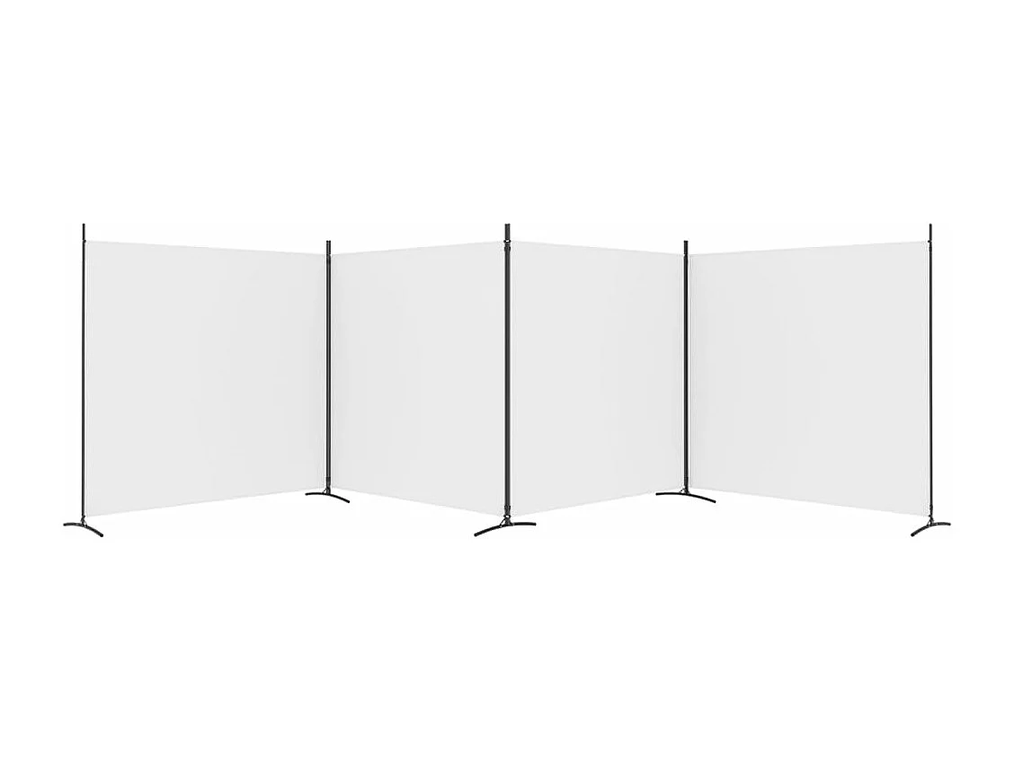 Parede divisória 4 painéis Branco 698x180 cm Tecido