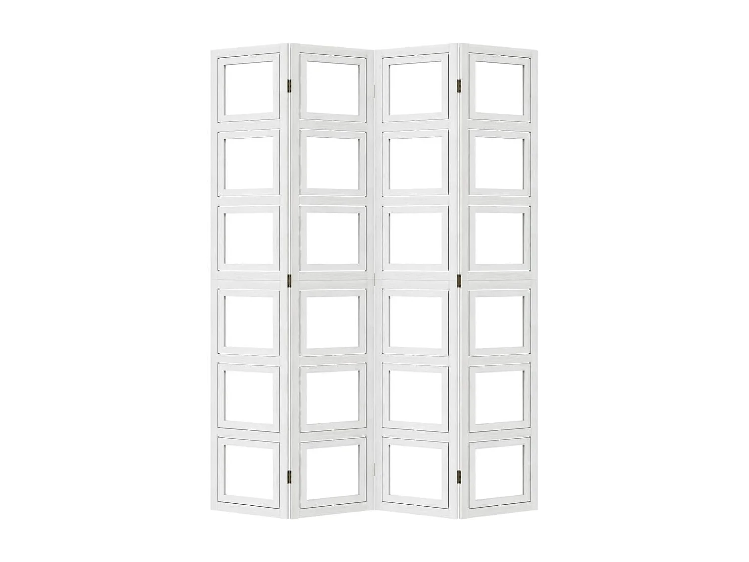 Parete divisoria 4 pannelli in legno massello di paulownia bianco