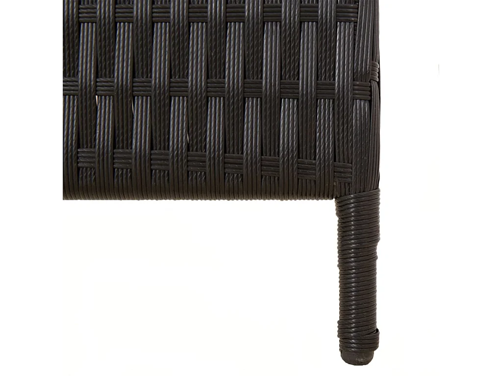 Cloison de séparation 6 panneaux noir résine tressée