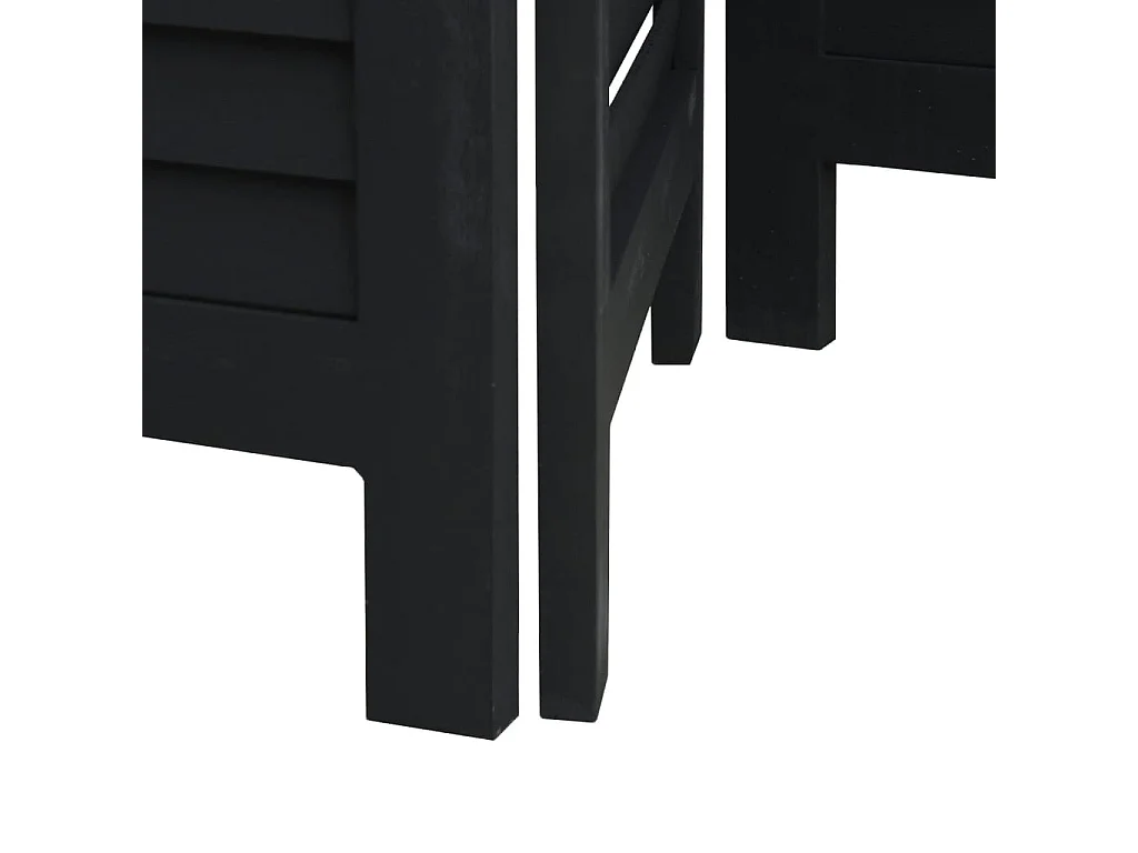 Tabique negro de 5 paneles de madera maciza de paulownia